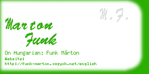 marton funk business card